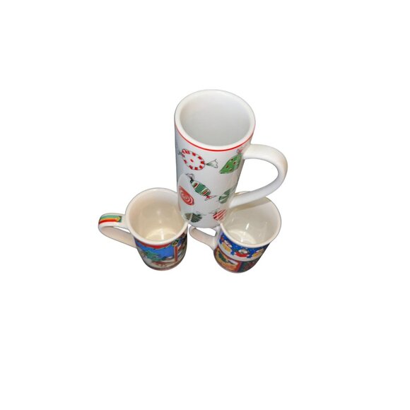 Set Of 3 Holiday Mugs With Candy & Snowman Designs - Signature Housewares & Food - Picture 2 of 16